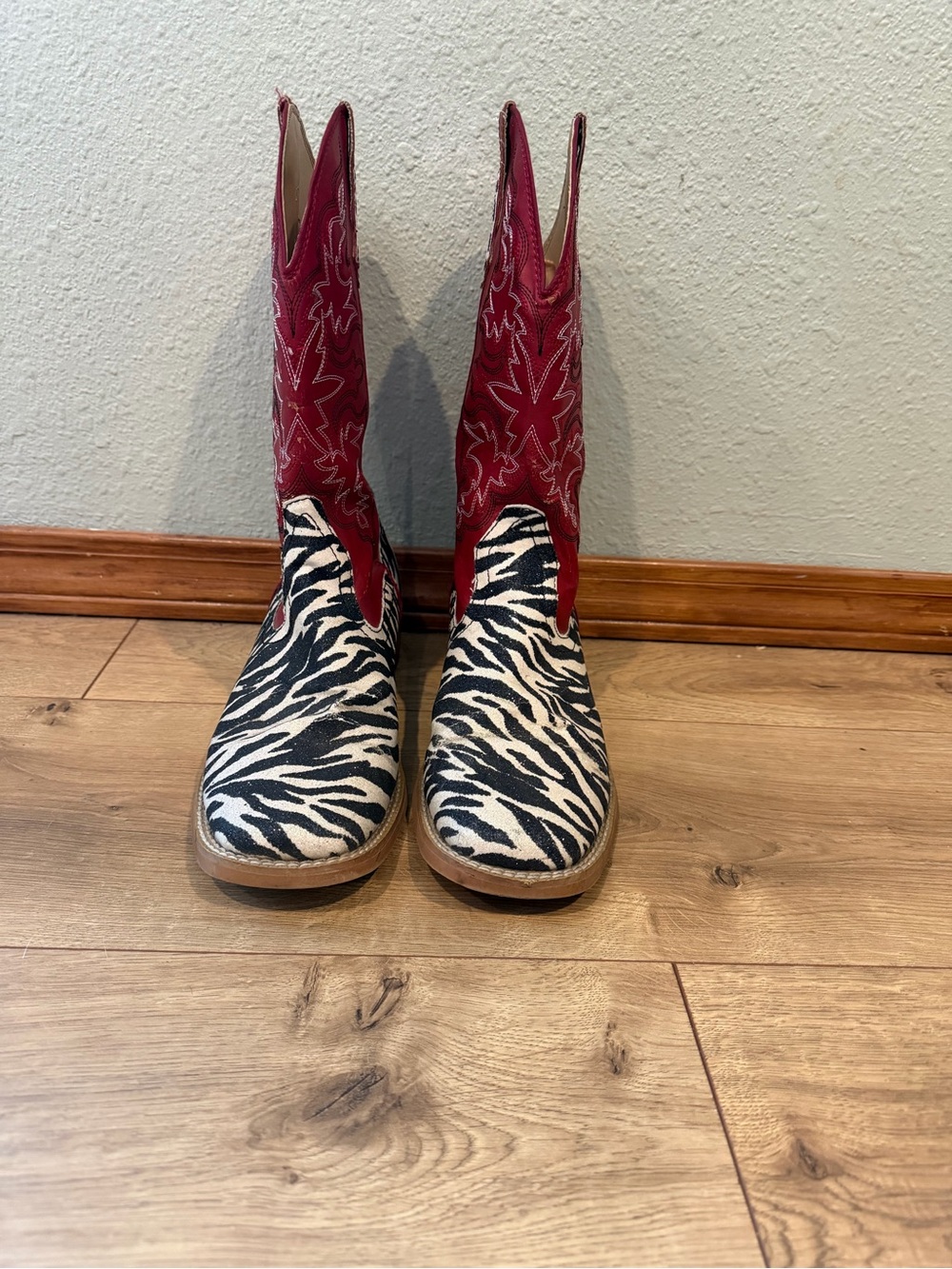 Red Zebra-Print Women's  Roper Western Boots